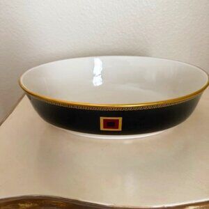 lenox colin cowie insignia greek key black gold serving bowl